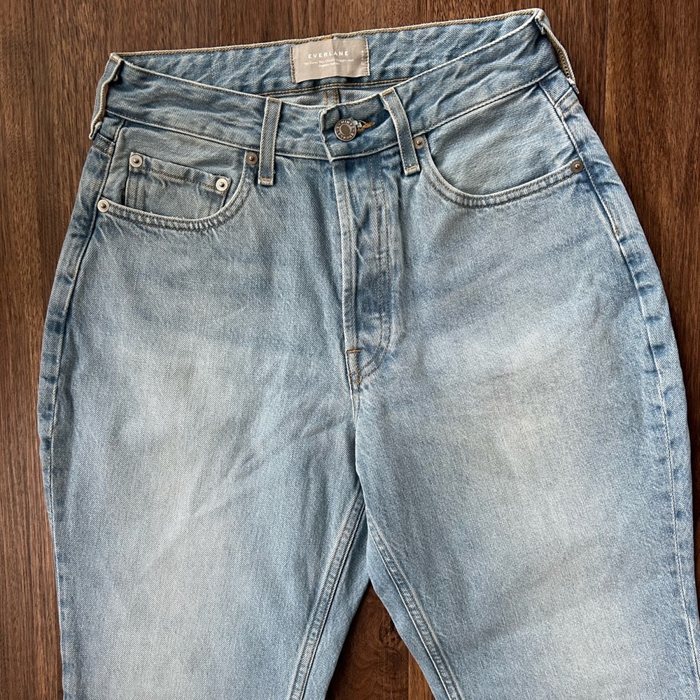NWOT EVERLANE Curvy 90s Cheeky Straight Jean Light Wash Organic Size 27 Ankle - Picture 6 of 16